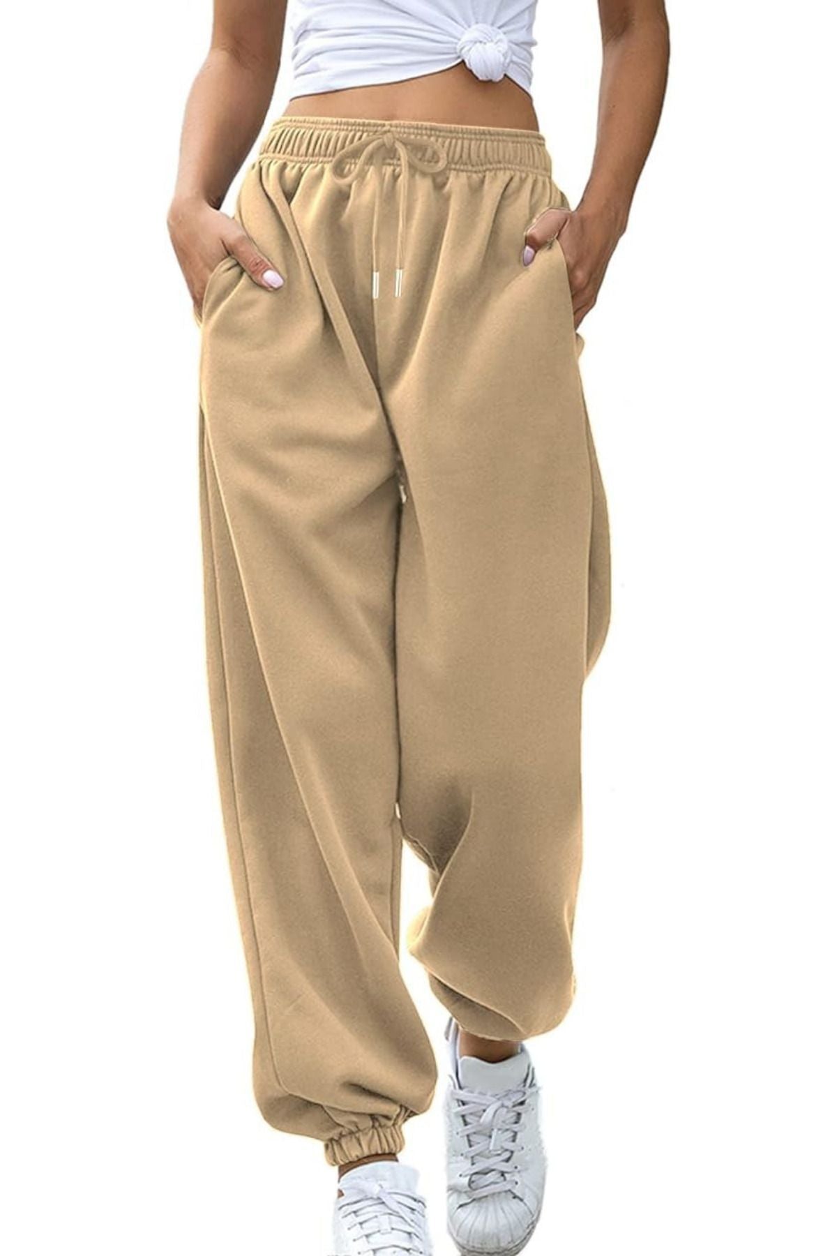 Kadın Bej/beige Jogger Eşofman Altı - Bej - 3