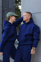 Unisex 3 İ̇pli̇k Şardonlu Çi̇ftleri̇n Kullanimina Uygun Jogger Eşofman Takimi (tekli̇) - Saks Mavisi - 3