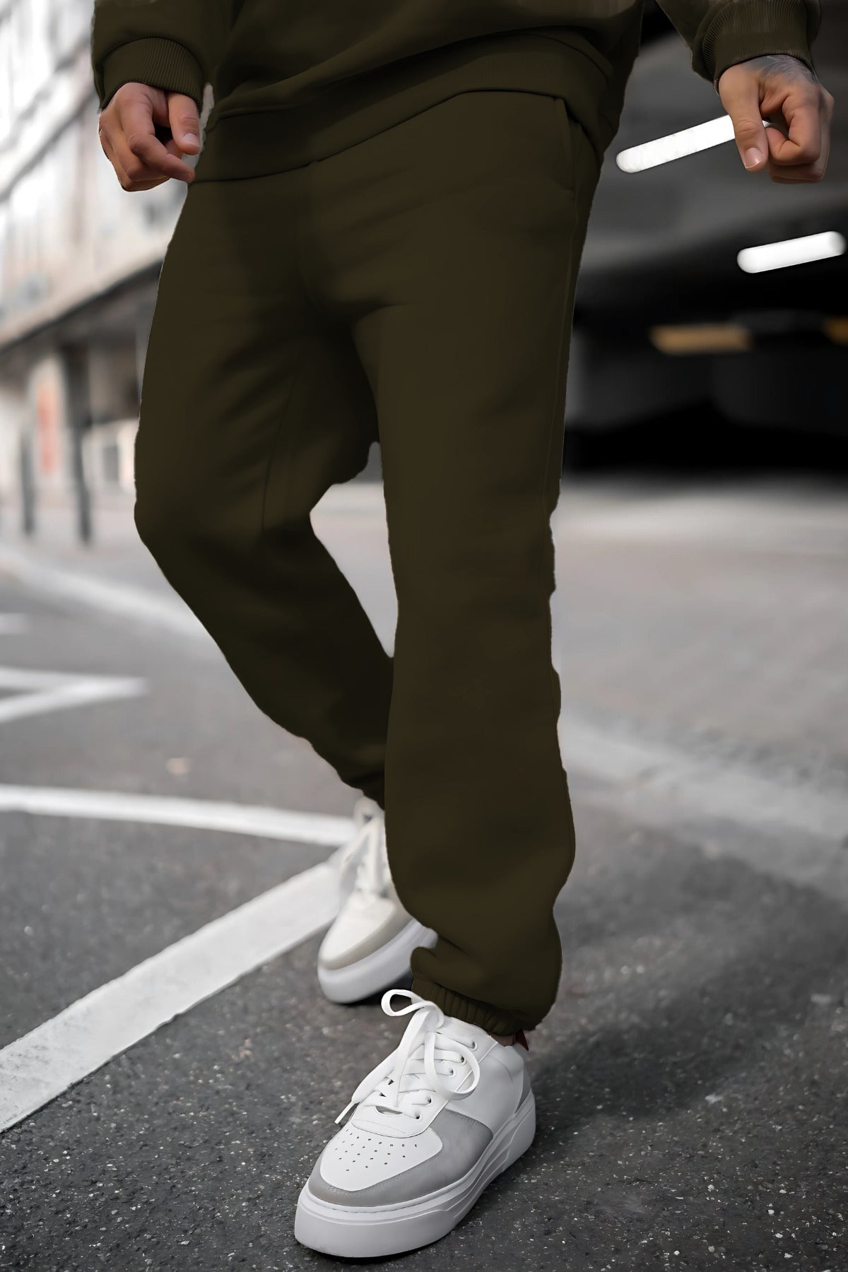 Erkek Oversize Alt Üst Takım - Haki - 4
