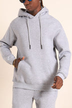 Erkek Rahat Kalın Pamuklu Kışlık Sweatshirt - Gri - 2