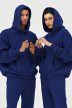 Unisex 3 İ̇pli̇k Şardonlu Oversi̇ze Çi̇ftleri̇n Kullanimina Uygun Eşofman Takimi (tekli̇) - Saks Mavi - 1
