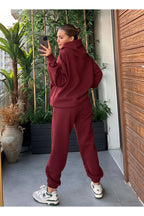 Kadin Kalin Comfort Sweatshi̇rt Yüksek Bel Eşofman Takimi - Bordo - 4
