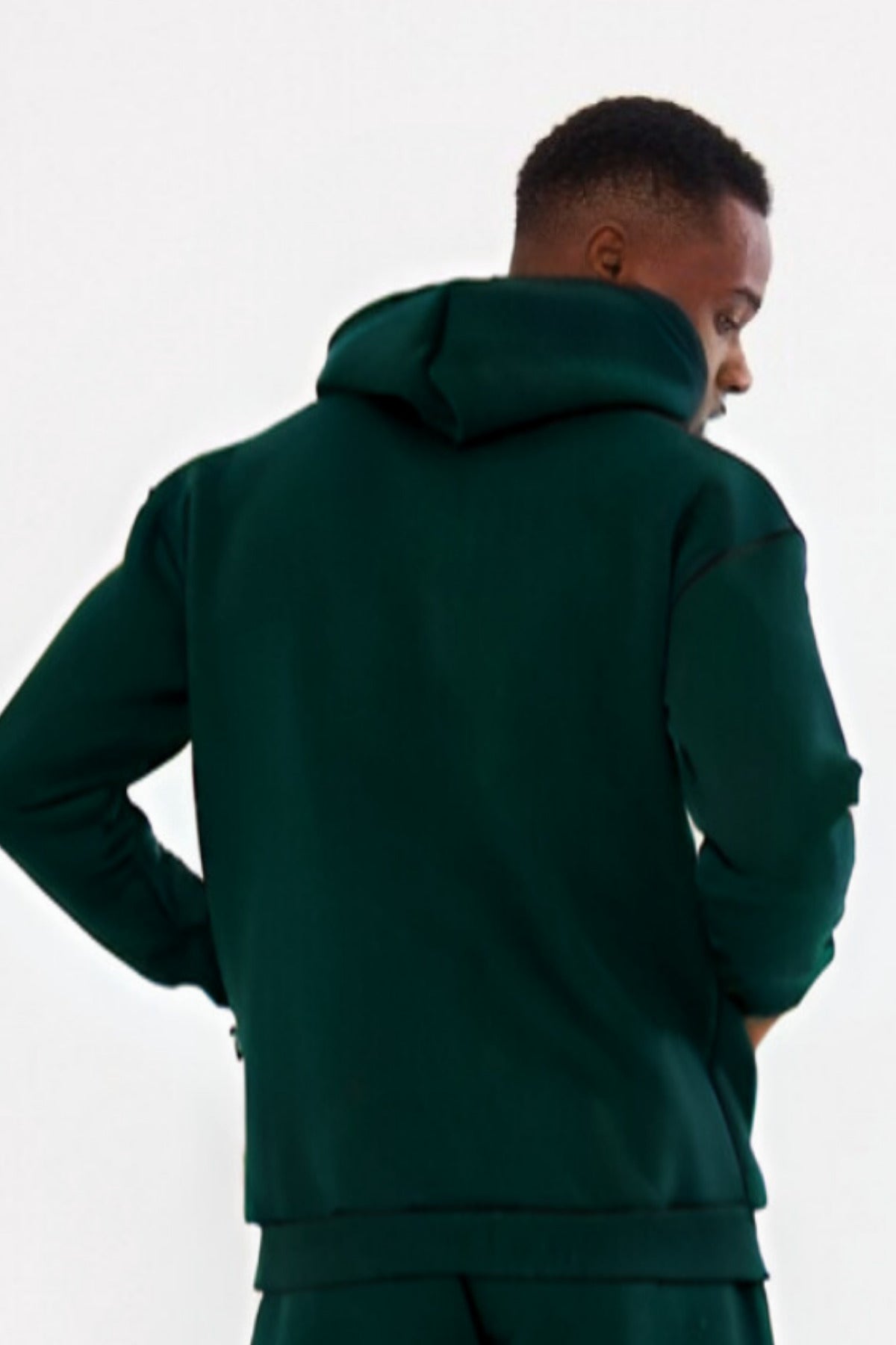 3iplik Bisiklet Yaka Kalın Sweatshirt Pamuklu - Yeşil - 3