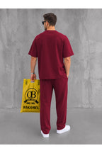 Oversize Salaş Kesim Premium Takım Kombin Rahat Kalıp Unisex İ̇kili Takım - Bordo - 2