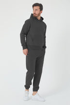 Erkek 3 İ̇pli̇k Jogger Ve Hoodi̇e Eşofman Takimi - Füme - 2