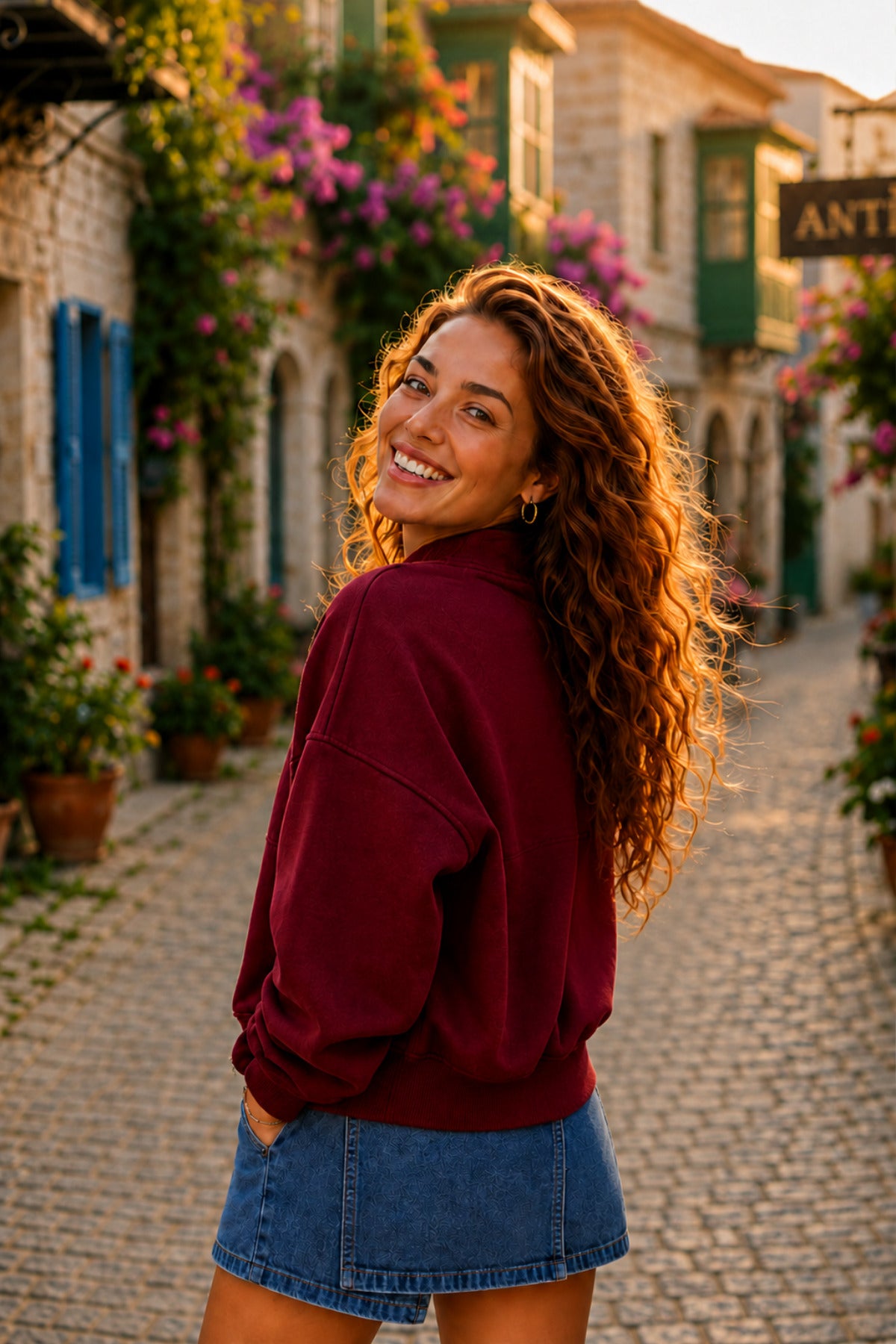 Kadın Fermuarlı Oversize Bomber Basic Mevsimlik Günlük Ceket - Bordo - 4