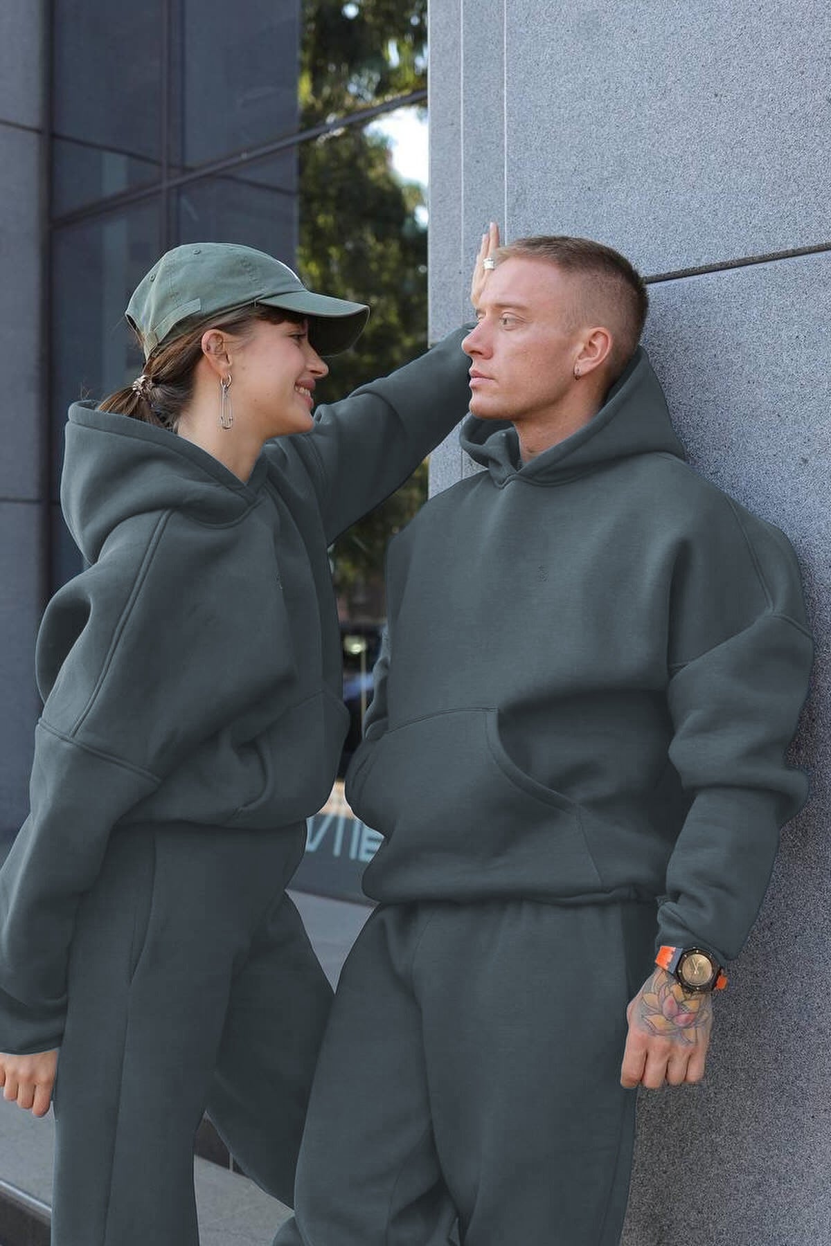 Unisex 3 İ̇pli̇k Şardonlu Çi̇ftleri̇n Kullanimina Uygun Jogger Eşofman Takimi (tekli̇) - Duman Mavisi - 3