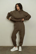 Kadin Oversi̇ze Kalin Kişlik Eşfoman Takimi - KHAKİ - 1