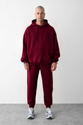 Erkek Oversi̇ze Jogger Bordo Eşofman Takimi - Bordo - 1