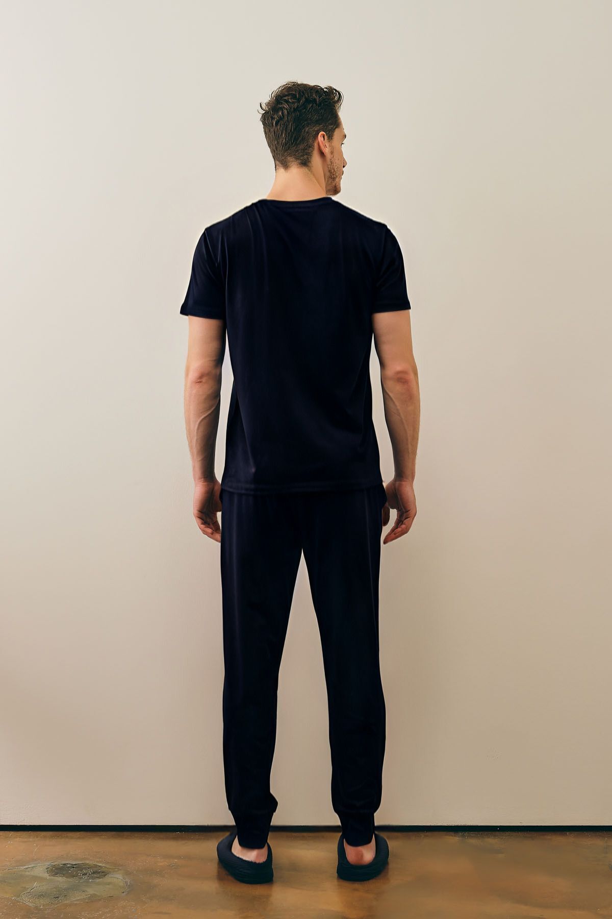 Erkek Siyah Yazlık Relaxed Pijama Takımı - Siyah - 4