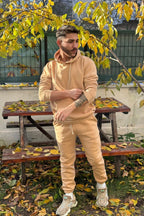 Efsane Oversize 3iplik Kalın Eşofman Takımı Unisex - Vizon - 4