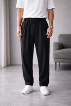 Erkek Rahat Kesim Baggy Pantolon Premium Seri - Siyah - 3