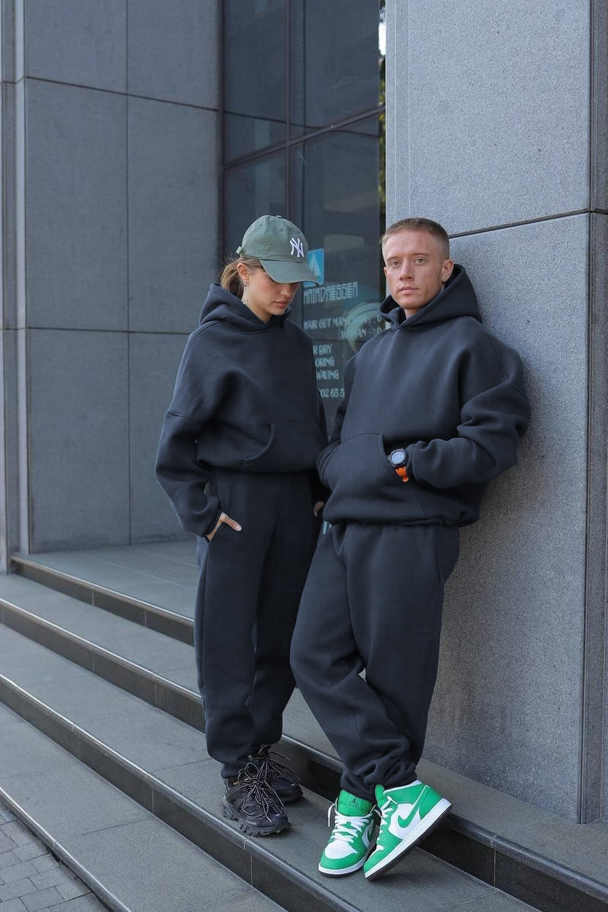 Unisex 3 İ̇pli̇k Şardonlu Çi̇ftleri̇n Kullanimina Uygun Jogger Eşofman Takimi (tekli̇) - Füme - 2