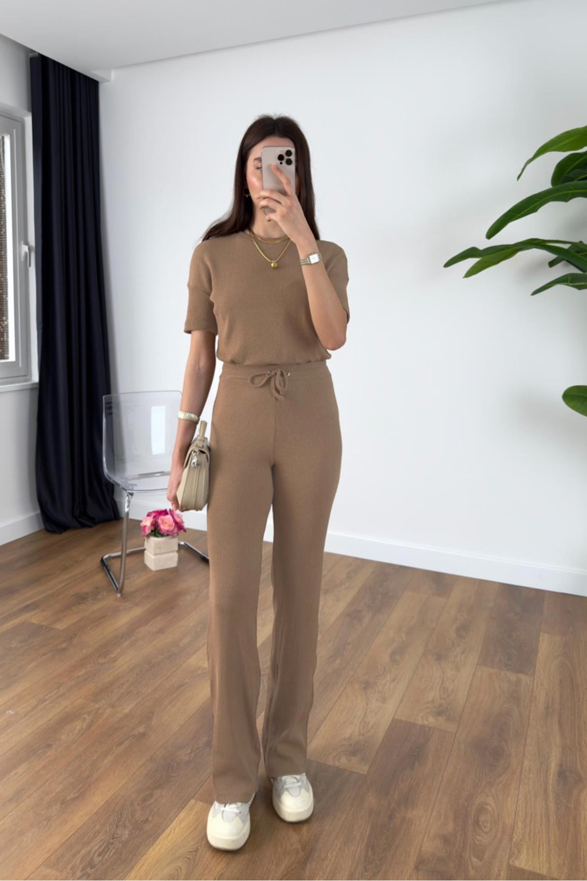 Kadın Premium Model Yazlık Fitilli Takım - Bej - 3