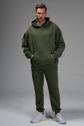 Erkek 3 İ̇pli̇k İ̇çi̇ Pamuklu Kalin Jogger Eşofman Takimi - Haki - 1