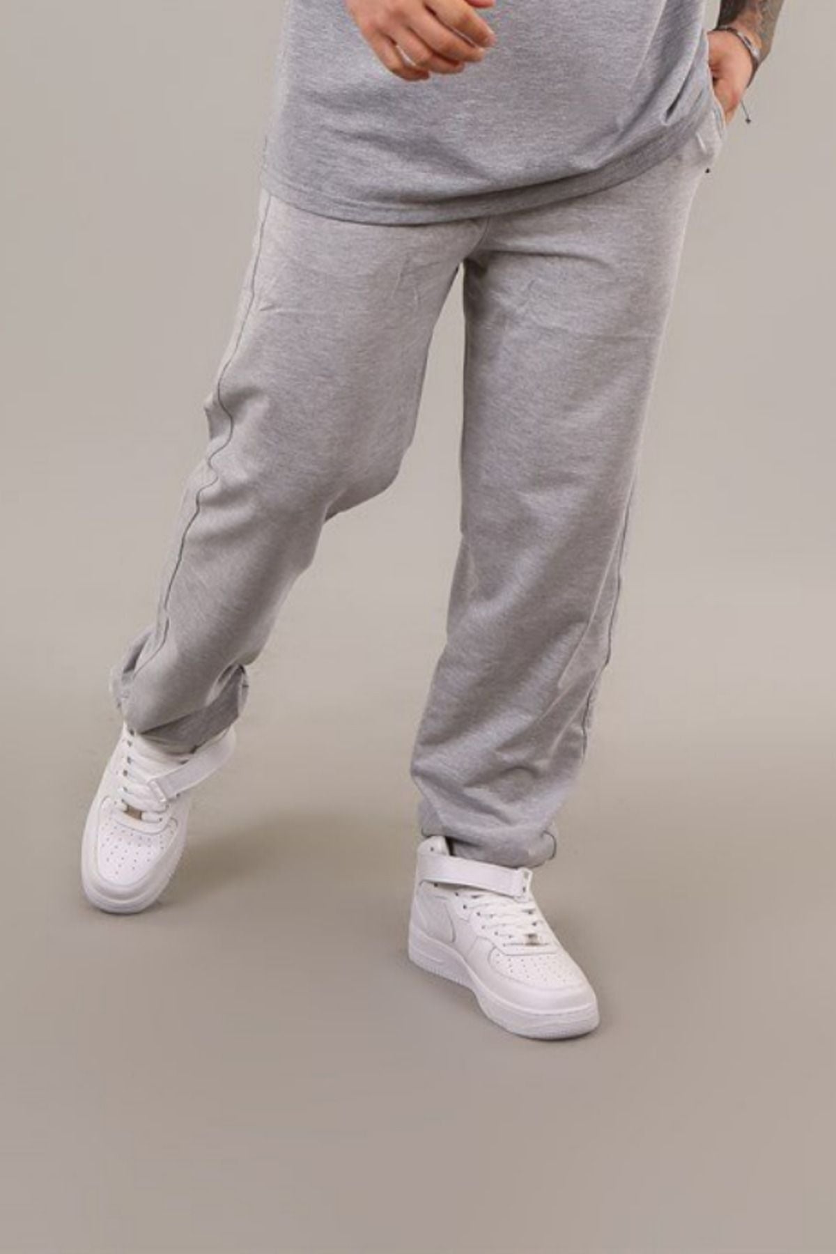 Erkek Penye Rahat Beli Lastikli Pijama Altı - Gri - 1