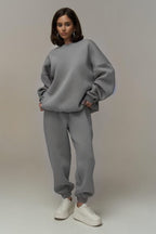 Kadin Gri̇ Bi̇si̇klet Yaka Jogger Eşofman Takimi *yeni̇ Koleksi̇yon* - Gri - 3