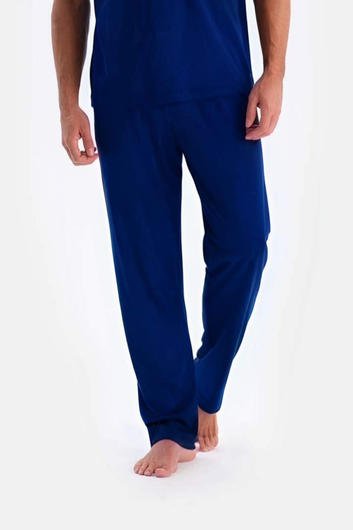 Erkek Lacivert Batik Relaxed Rahat Beli Lastikli Pijama Altı - Lacivert - 1