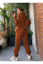 Kadin Kalin Comfort Sweatshi̇rt Yüksek Bel Eşofman Takimi - Kiremit - 3