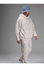 Erkek 3 İ̇pli̇k İ̇çi̇ Pamuklu Kalin Jogger Eşofman Takimi - Beyaz - 6