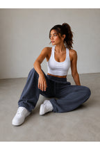 Kadin Oversize Rahat Kalıp Bol Baggy Eşofman Altı - Füme - 2