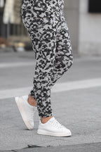 Erkek Bol Kesim Oversize 3 İ̇plik İ̇çi Pamuklu Şardonlu Lastikli Paça Jogger Kışlık Eşofman Altı - Kamuflaj - 3