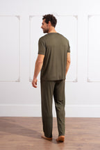 Erkek Haki Yazlık Relaxed Pijama Takımı - Haki - 3