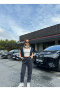 Kadin 3 İ̇pli̇k Şardonlu Yüksek Bel Paçasi Lasti̇kli̇ Jogger Eşofman Alti - Füme - 1