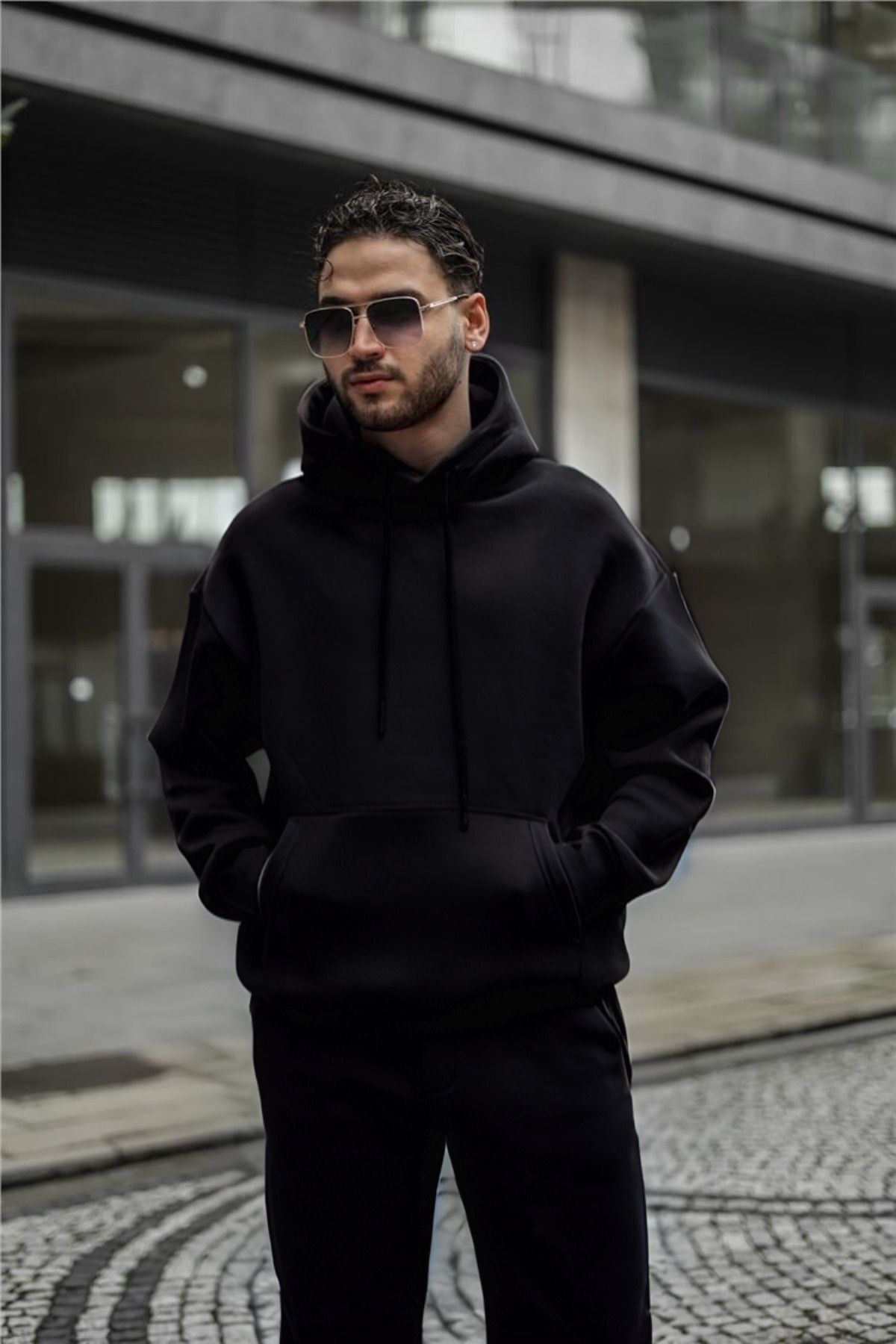Baybayan Özel Seri̇ Kapşonlu Hoodi̇e Streetwear Sweatshi̇rt - Siyah - 1