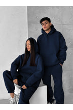 Unisex Oversi̇ze Çi̇ftleri̇n Kullanimina Uygun Eşofman Takimi ( Ürün 1 Takim) - Lacivert - 2