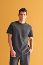 Erkek Oversize Comfort Kısa Kollu T-shirt - Füme - 2