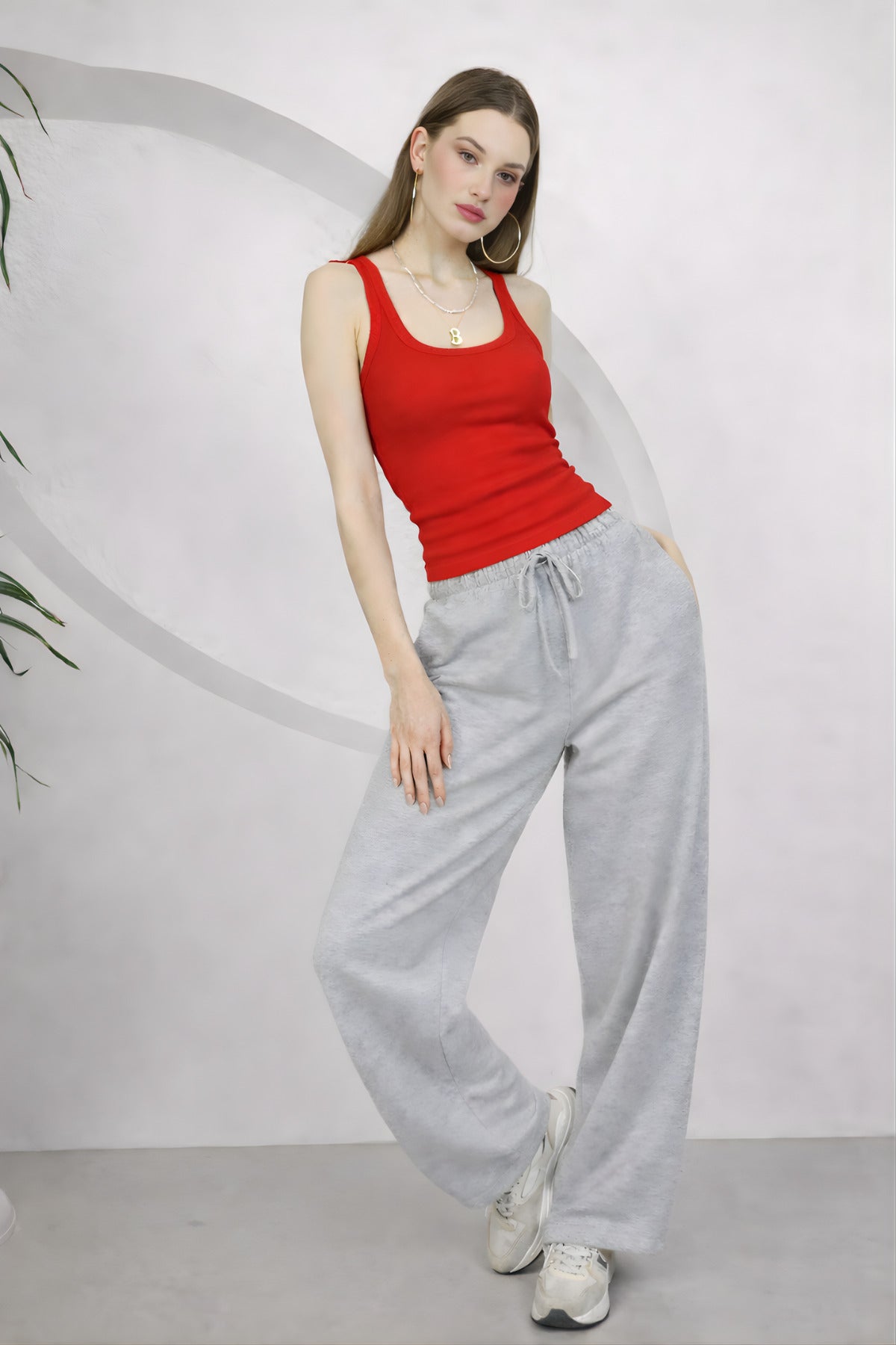 Kadin Fi̇ti̇lli̇ Kalin Askili Esnek Body Atlet - Kırmızı - 3