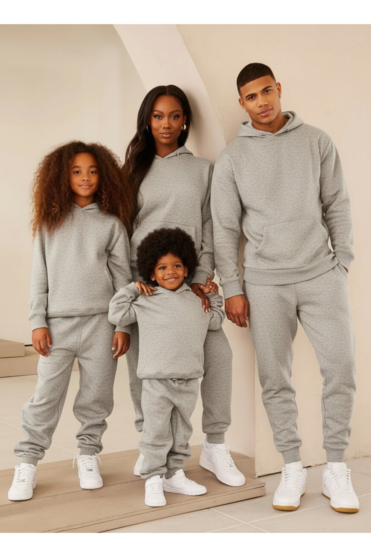 Unisex Anne Baba Çocuk 3 İ̇pli̇k Şardonlu Eşofman Takimi Kombi̇ni̇ (tekli̇ Ürün) - Gri Melanj - 1