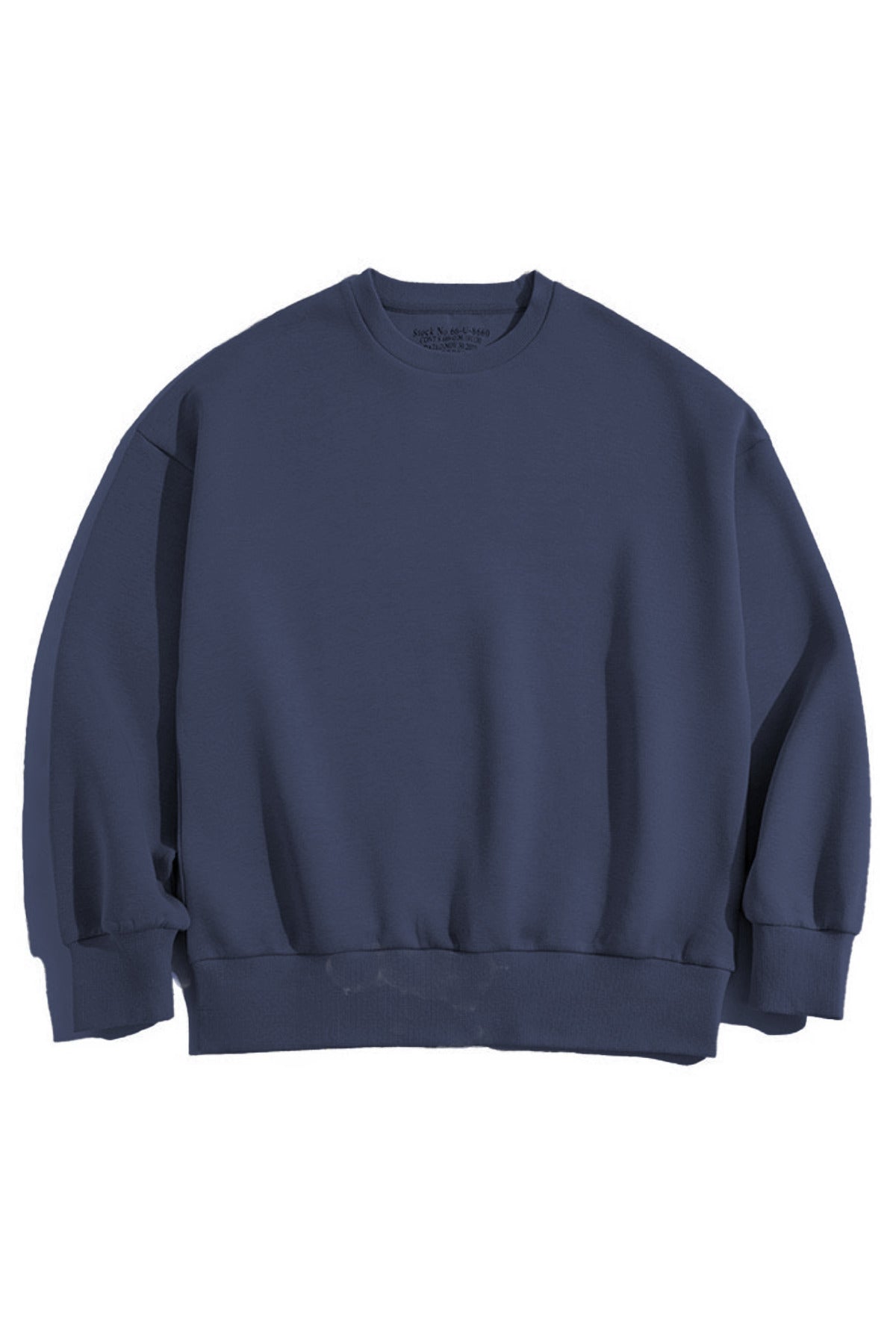Erkek Bisiklet Yaka Kazak Oversize Pamuklu Şardonlu - Füme - 3