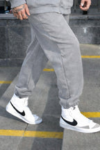 Erkek Paçası Lastikli Basic Jogger Eşofman Altı - Gri - 3