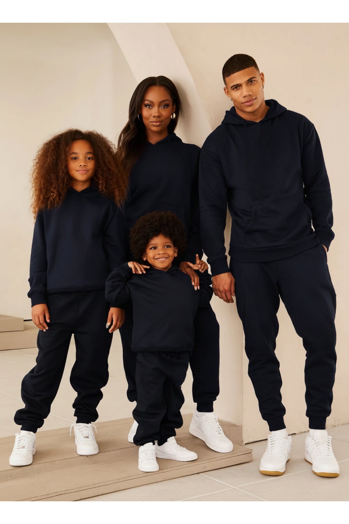 Unisex Anne Baba Çocuk 3 İ̇pli̇k Şardonlu Eşofman Takimi Kombi̇ni̇ (tekli̇ Ürün) - Lacivert - 1