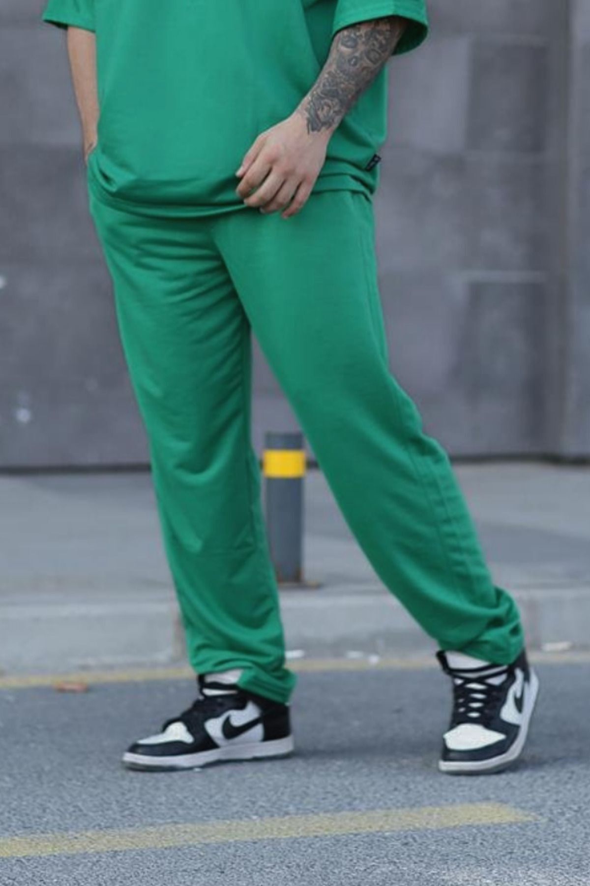 Erkek Penye Rahat Beli Lastikli Pijama Altı - Yeşil - 3