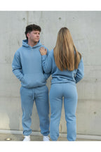 Unisex Çi̇ftlere Özel 3 İ̇pli̇k Şardonlu Eşofman Takimi - Bebe Mavisi - 3
