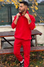 Efsane Oversize 3iplik Kalın Eşofman Takımı Unisex - Kırmızı - 2