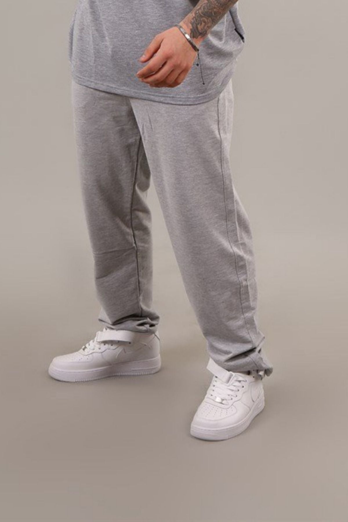 Erkek Penye Rahat Beli Lastikli Pijama Altı - Gri - 5