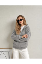 Kadin 3 İ̇pli̇k Kapüşonlu Fermuarli Oversi̇ze Sweatshirt Hirka - Grimelanj - 3
