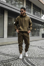 Erkek Özel Seri̇ Baybayan Streetwear Eşofman Takimi - Haki - 1