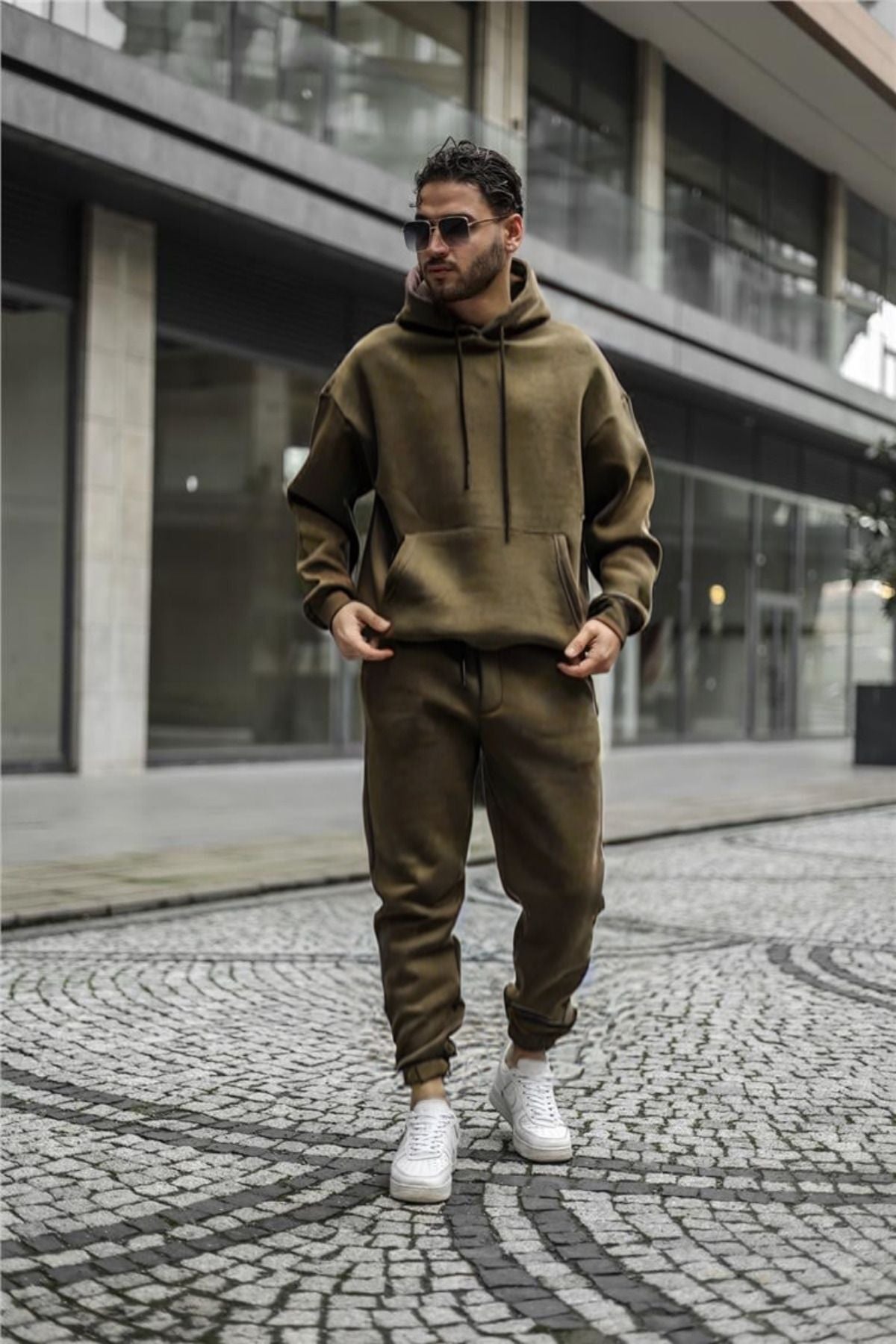 Erkek Özel Seri̇ Baybayan Streetwear Eşofman Takimi - Haki - 1