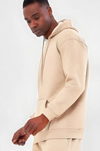 3iplik Bisiklet Yaka Kalın Sweatshirt Pamuklu - Krem - 3