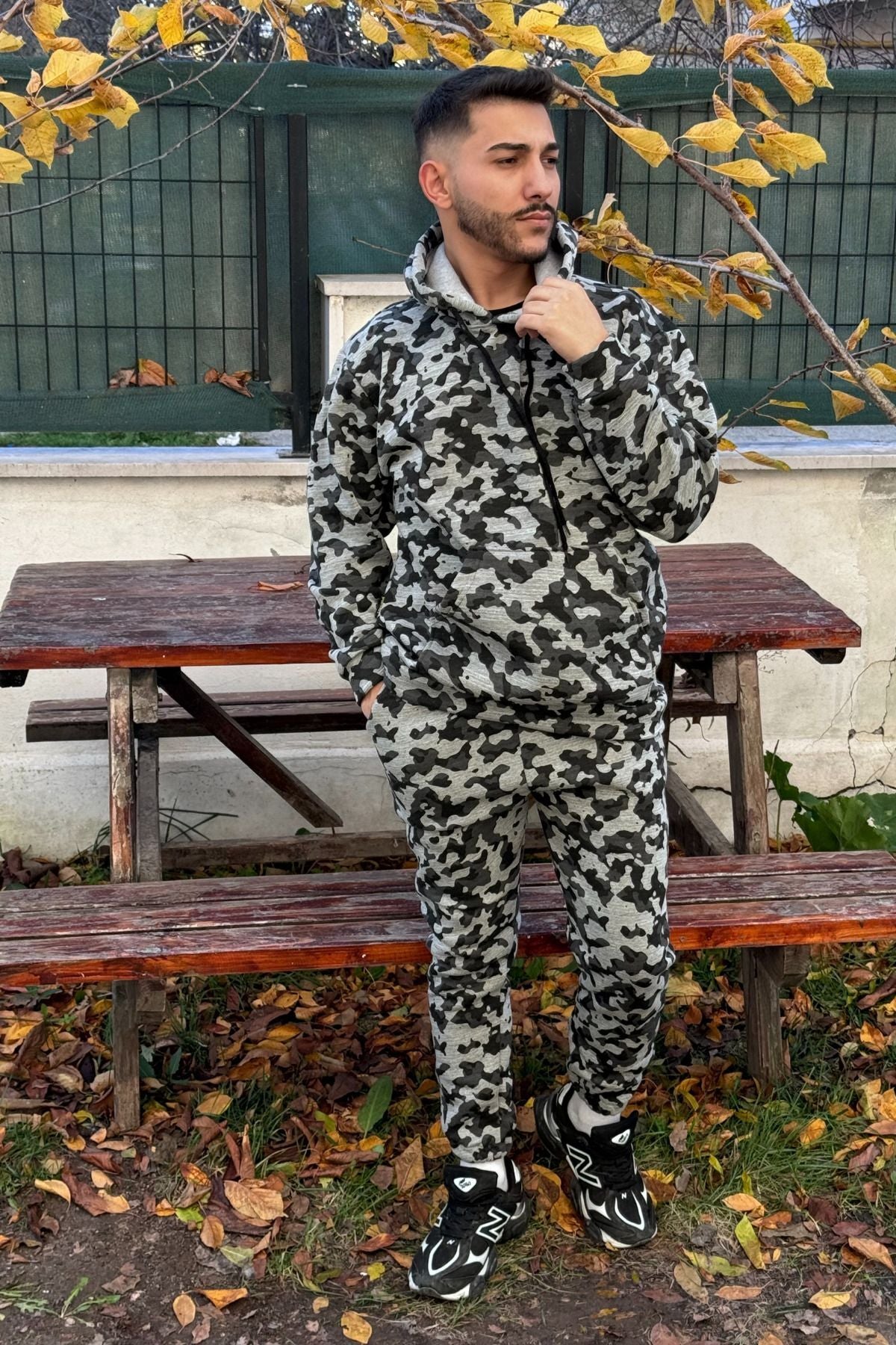 Efsane Oversize 3iplik Kalın Eşofman Takımı Unisex - Kamuflaj - 4