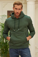 Erkek Kapşonlu Kanguru Cep Basic Sweatshirt - Haki - 2