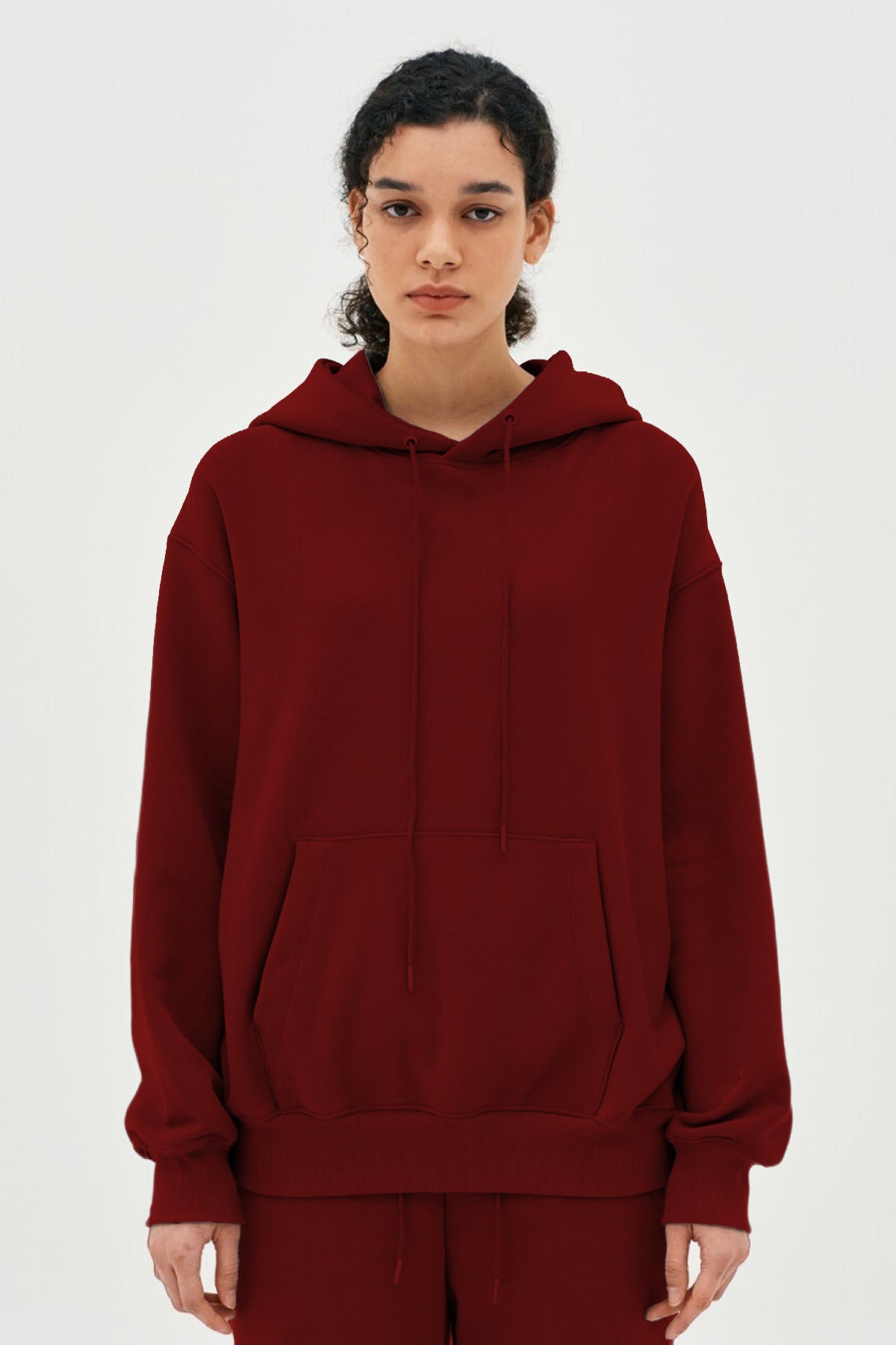 Unisex 3 İ̇pli̇k Şardonlu Oversi̇ze Çi̇ftleri̇n Kullanimina Uygun Eşofman Takimi (tekli̇) - Bordo - 2