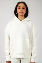 Oversize Hoodie Okul Sweatshirt - Beyaz - 1