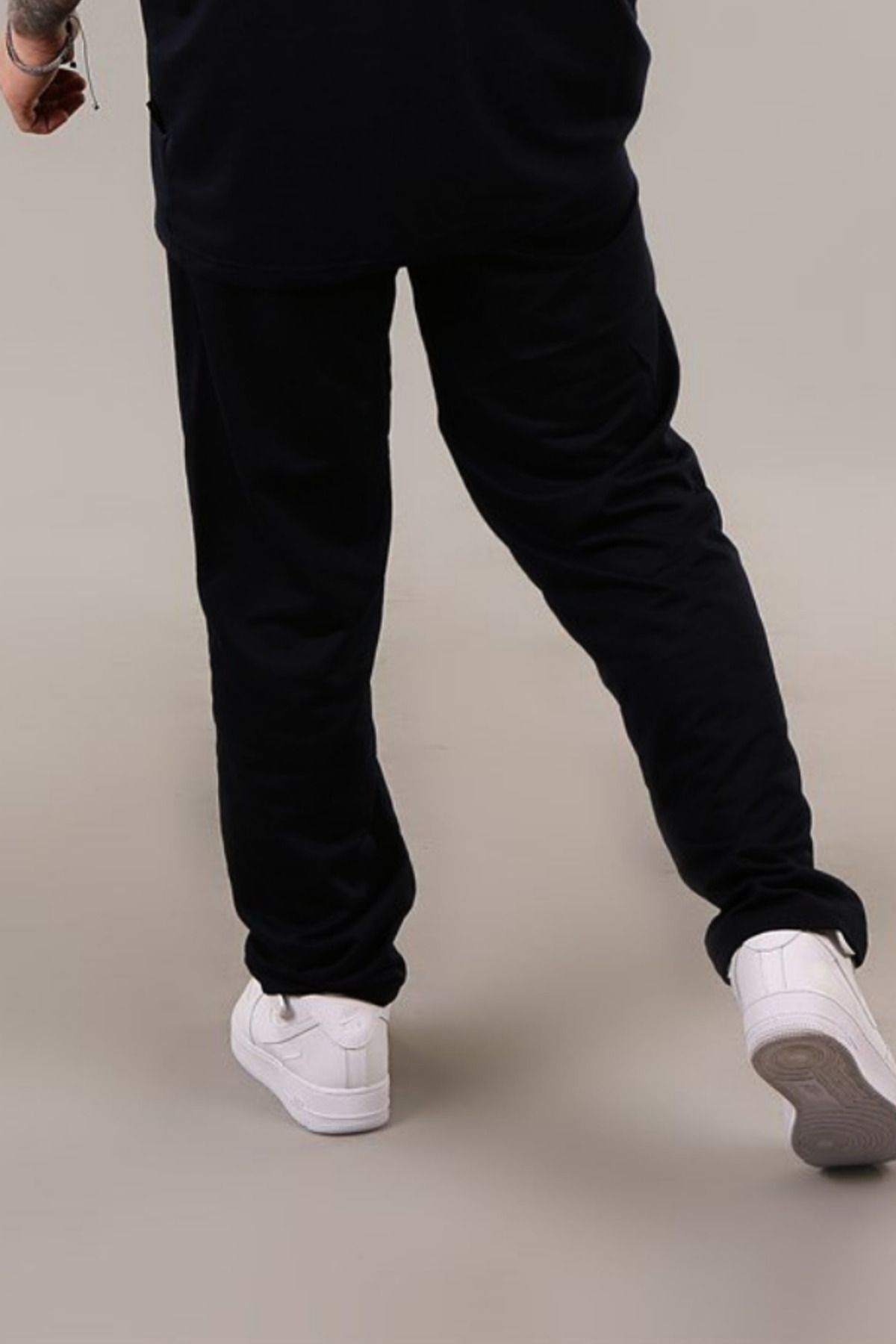 Erkek Penye Rahat Beli Lastikli Pijama Altı - Siyah - 4
