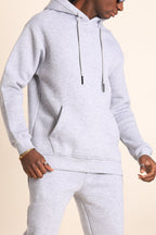 Erkek Rahat Kalın Pamuklu Kışlık Sweatshirt - Gri - 1